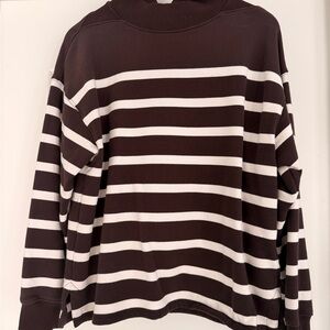 Brown and White Striped Sweater